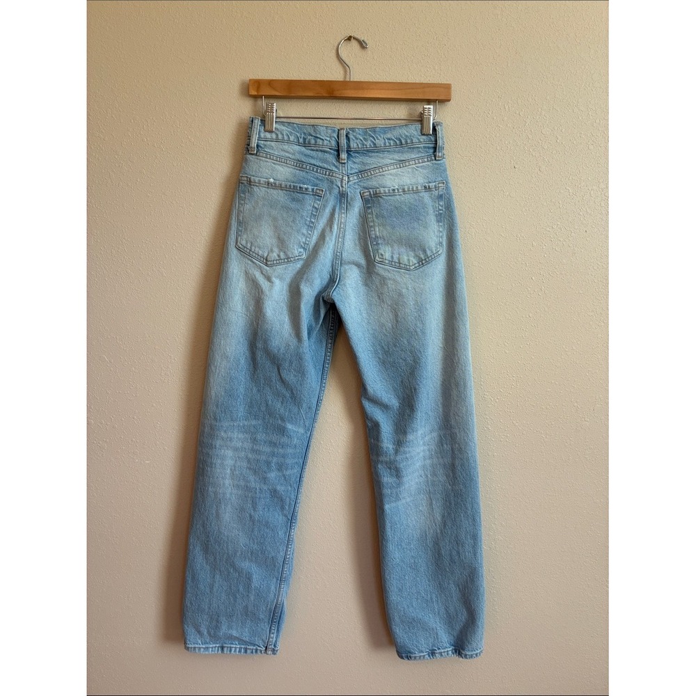 ZARA Size 4 Light Wash Wide Leg Tapered High Waisted Jeans Baggy Slouchy‎ - Picture 7 of 10